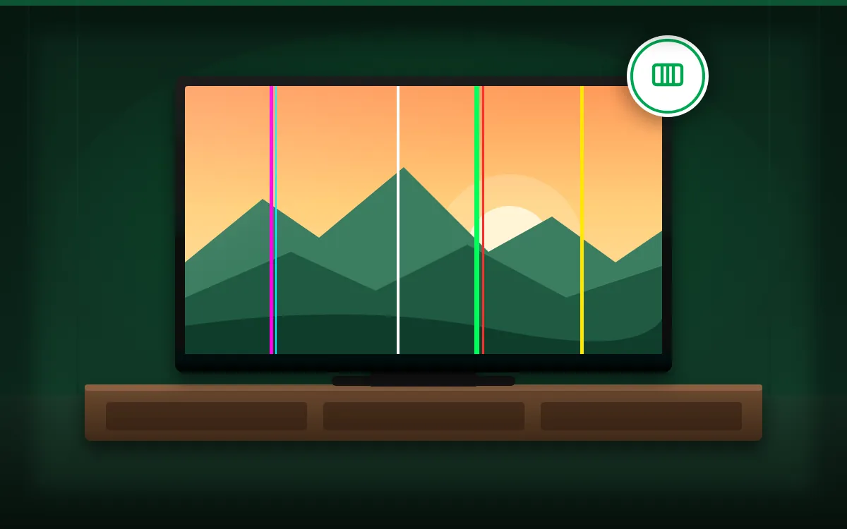 TV ekranında dikey çizgi