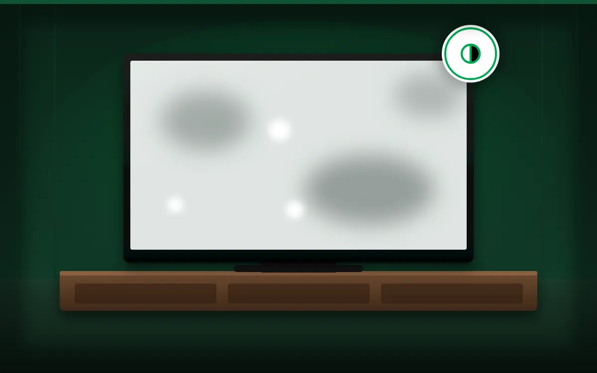 TV ekranında gölge, leke veya karartı